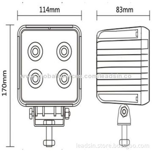 40W ATV Work Light with Cree Chip, 10 to 30V Available, Sized 114*170*83mm